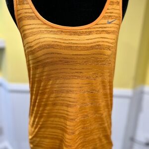 Nike Orange Fitted Tank Top